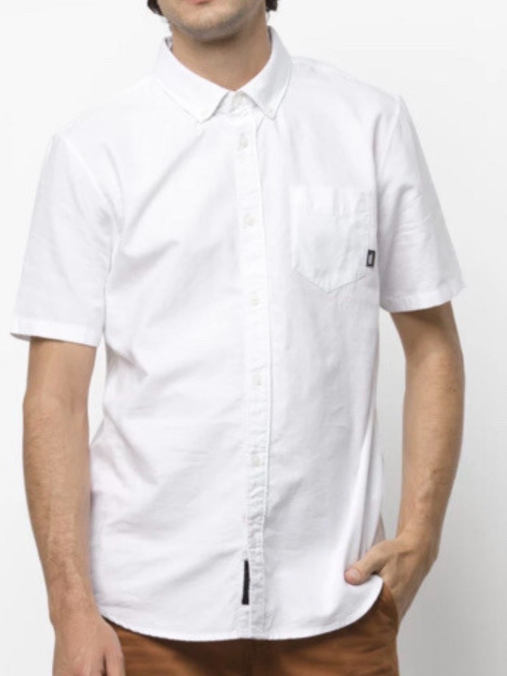 Vans White Short-Sleeve Button-Up Shirt